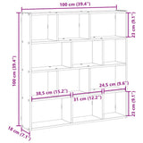 Wall Cube Shelf 12 Compartments White Engineered Wood - Extra Image