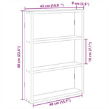 Wall Shelf White 43x9x60 cm Engineered Wood - Extra Image