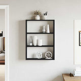 Wall Shelf Black 43x9x60 cm Engineered Wood - Side View