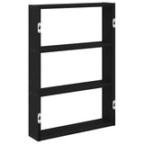 Wall Shelf Black 43x9x60 cm Engineered Wood - Rear View
