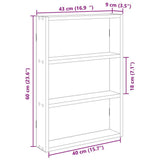 Wall Shelf Black 43x9x60 cm Engineered Wood - Extra Image