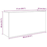 Bathroom Wall Cabinet White 80x25x40 cm Engineered Wood