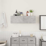 Bathroom Wall Cabinet Concrete Grey 100x25x30 cm Engineered Wood - Side View