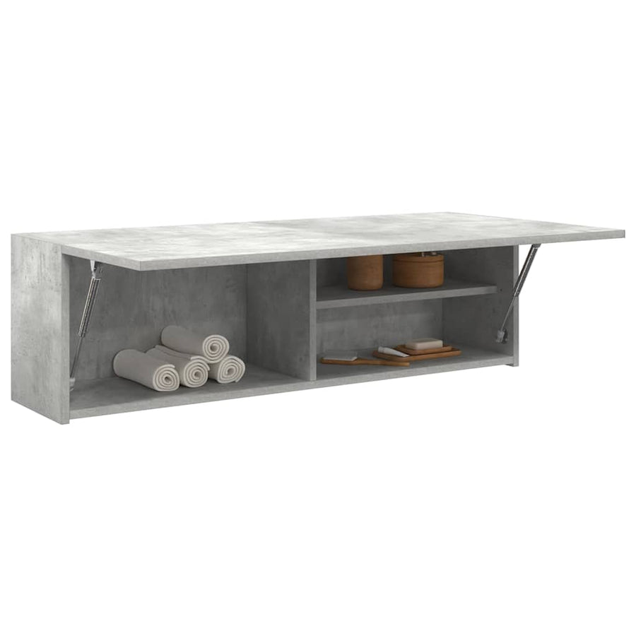 Bathroom Wall Cabinet Concrete Grey 100x25x30cm Engineered Wood