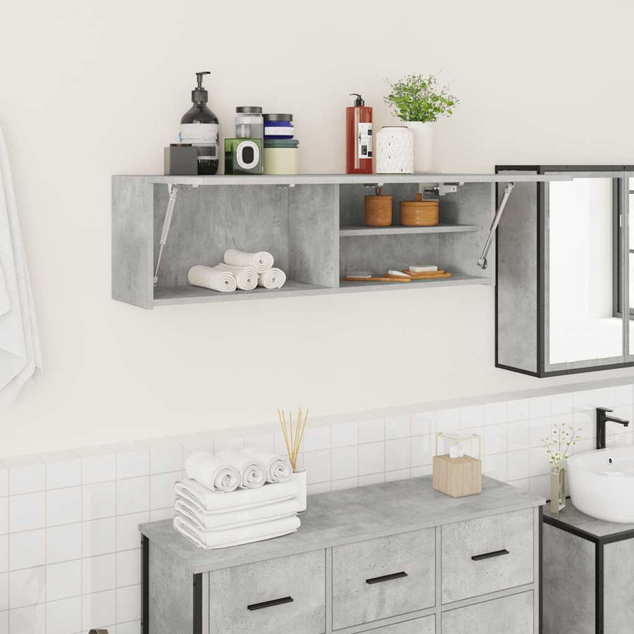 Bathroom Wall Cabinet Concrete Grey 100x25x30cm Engineered Wood