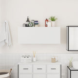 Bathroom Wall Cabinet White 100x25x40 cm Engineered Wood - Side View