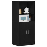 Kitchen Cabinet Black 57x41,5x131,5 cm Engineered Wood - Side View