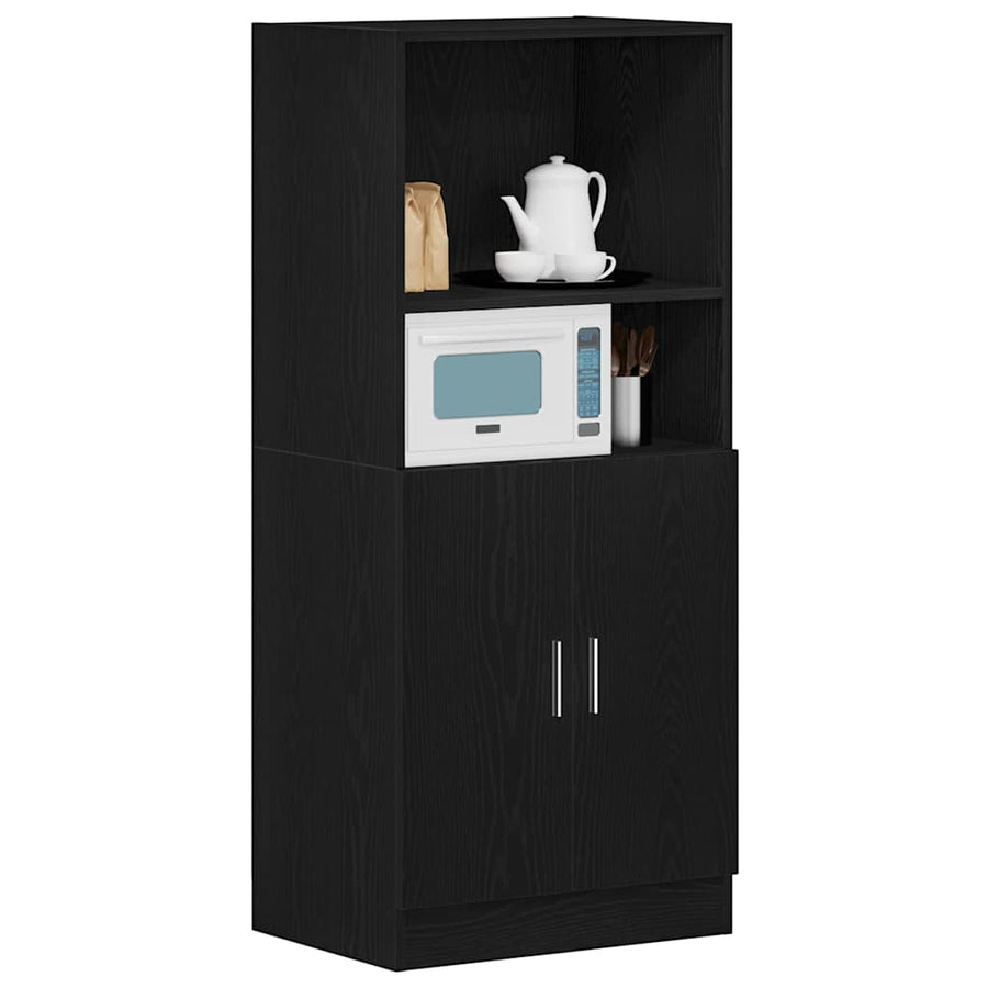 Kitchen Cabinet Black 57x41,5x131,5 cm Engineered Wood