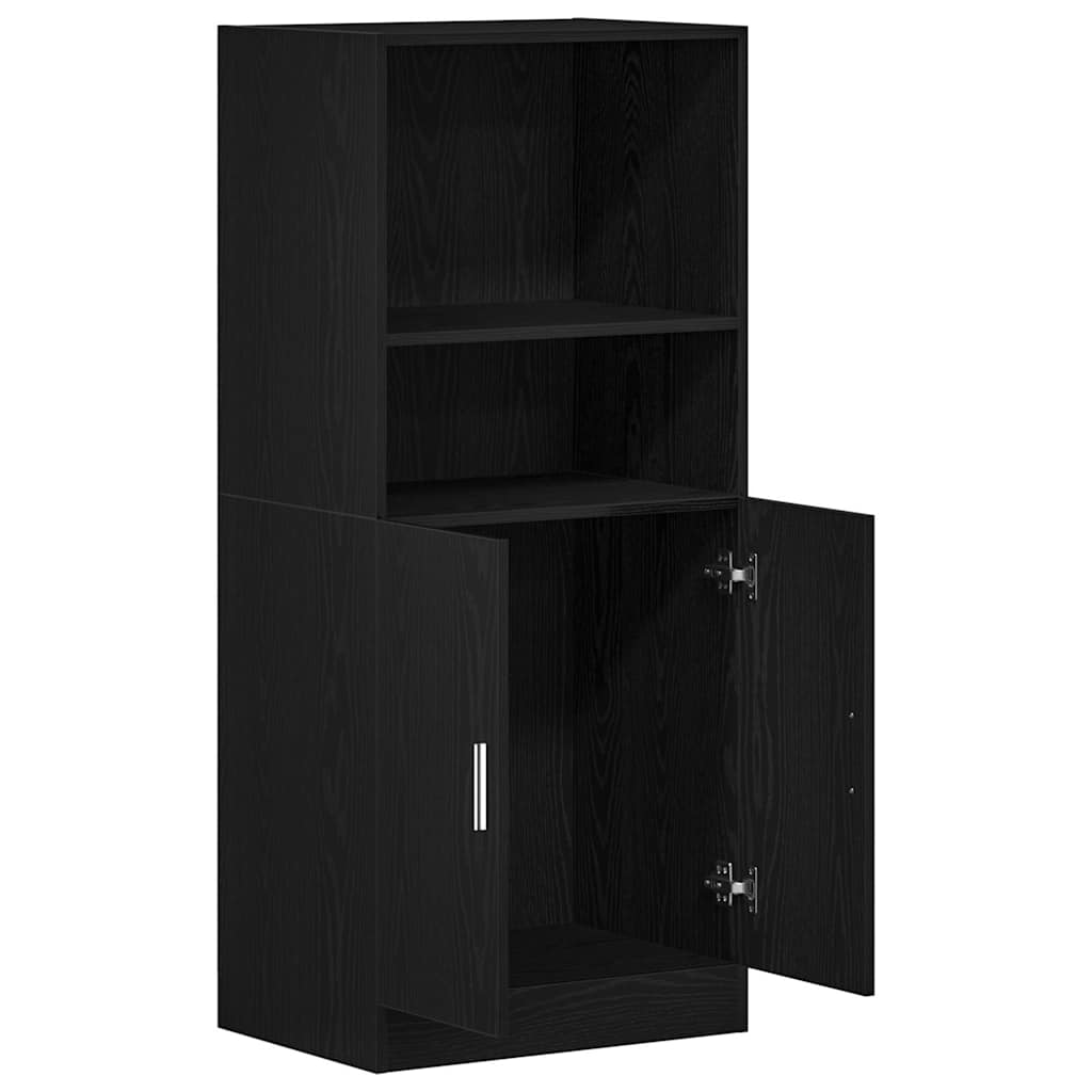 Kitchen Cabinet Black 57x41,5x131,5 cm Engineered Wood