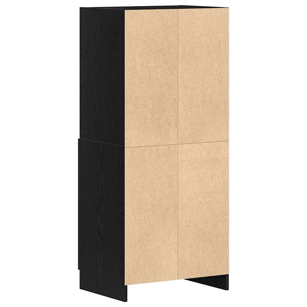 Kitchen Cabinet Black 57x41,5x131,5 cm Engineered Wood