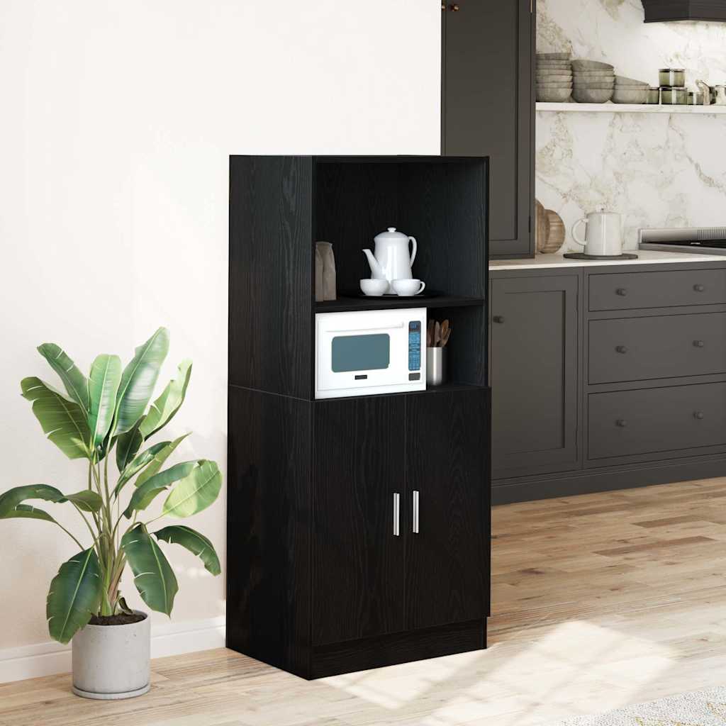 Kitchen Cabinet Black 57x41,5x131,5 cm Engineered Wood