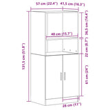 Kitchen Cabinet Sonoma Oak 57x41,5x131,5 cm Engineered Wood