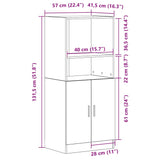 Kitchen Cabinet Sonoma Oak 57x41,5x131,5 cm Engineered Wood - Extra Image