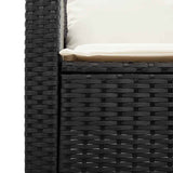 Garden Sofa 2-Seater with Cushions&Table Black Poly Rattan - Extra Image