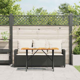 Garden Sofa 3-Seater with Cushions&Table Black Poly Rattan - Top-Down View