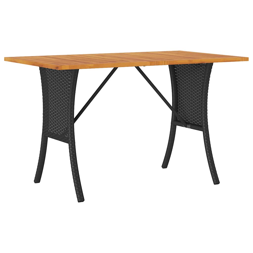 Garden Sofa 3-Seater with Cushions&Table Black Poly Rattan