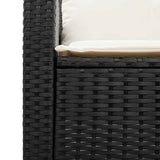 Garden Sofa 3-Seater with Cushions&Table Black Poly Rattan - Extra Image