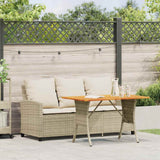 Garden Sofa 3-Seater with Cushions&Table Beige Poly Rattan - Side View