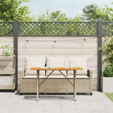 Garden Sofa 3-Seater with Cushions&Table Beige Poly Rattan