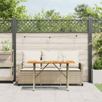 Garden Sofa 3-Seater with Cushions&Table Beige Poly Rattan