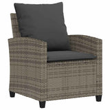 4 Piece Garden Sofa Set with Cushions Grey Poly Rattan