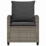 4 Piece Garden Sofa Set with Cushions Grey Poly Rattan