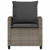 4 Piece Garden Sofa Set with Cushions Grey Poly Rattan - 45-Degree Angle