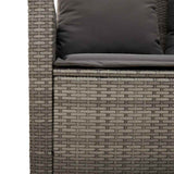 4 Piece Garden Sofa Set with Cushions Grey Poly Rattan - Low Angle
