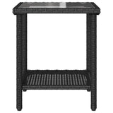 Garden Sofa with Table&Cushions L-shaped Black Poly Rattan - Low Angle