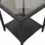 Garden Sofa with Table&Cushions L-shaped Black Poly Rattan - Extra Image