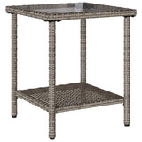 Garden Sofa with Table&Cushions L-shaped Grey Poly Rattan