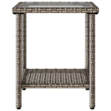 Garden Sofa with Table&Cushions L-shaped Grey Poly Rattan