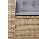 Garden Sofa with Table&Cushions L-shaped Beige Poly Rattan - Extra Image