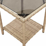 Garden Sofa with Table&Cushions L-shaped Beige Poly Rattan - Extra Image