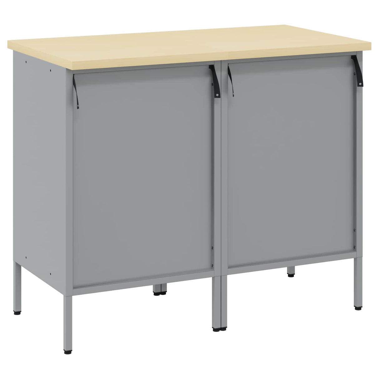Work Cabinet with Drawer 2 pcs Black and Grey 100 x 55 x 85 cm