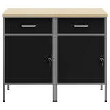 Work Cabinet with Drawer 2 pcs Black and Grey 100 x 55 x 85 cm