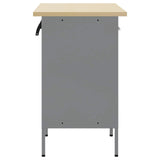 Work Cabinet with Drawer 2 pcs Black and Grey 100 x 55 x 85 cm - Close-Up Angle