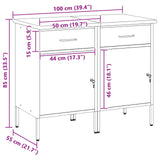 Work Cabinet with Drawer 2 pcs Black and Grey 100 x 55 x 85 cm - Extra Image
