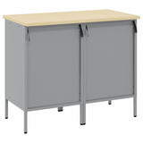 Work Cabinet with Drawer 2 pcs Red and Grey 100 x 55 x 85 cm