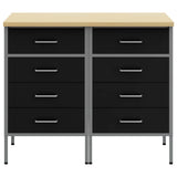 Work Cabinet with Drawer 2 pcs Black and Grey 100 x 55 x 85 cm