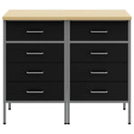 Work Cabinet with Drawer 2 pcs Black and Grey 100 x 55 x 85 cm