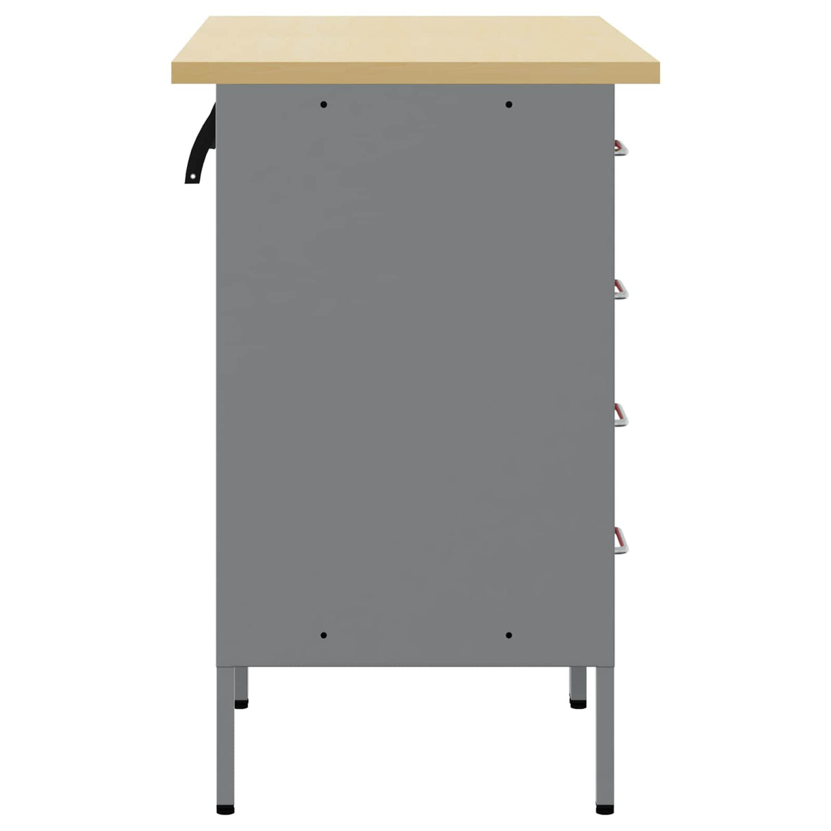 Work Cabinet with Drawer 2 pcs Red and Grey 100 x 55 x 85 cm