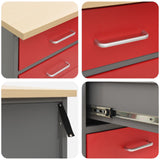 Work Cabinet with Drawer 2 pcs Red and Grey 100 x 55 x 85 cm - Extra Image