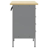 Work Cabinet with Drawer 2 pcs Red and Grey 100 x 55 x 85 cm - Close-Up Angle