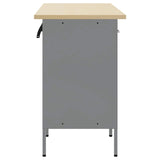 Work Cabinet with Drawer 3 pcs Black and Grey 150 x 55 x 85 cm - Close-Up Angle