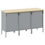 Work Cabinet with Drawer 3 pcs Red and Grey 150 x 55 x 85 cm