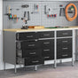 Work Cabinet with Drawer 3 pcs Black and Grey 150 x 55 x 85 cm