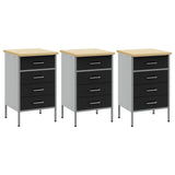 Work Cabinet with Drawer 3 pcs Black and Grey 150 x 55 x 85 cm - 45-Degree Angle
