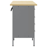 Work Cabinet with Drawer 3 pcs Black and Grey 150 x 55 x 85 cm - Close-Up Angle