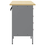 Work Cabinet with Drawer 3 pcs Red and Grey 150 x 55 x 85 cm - Close-Up Angle